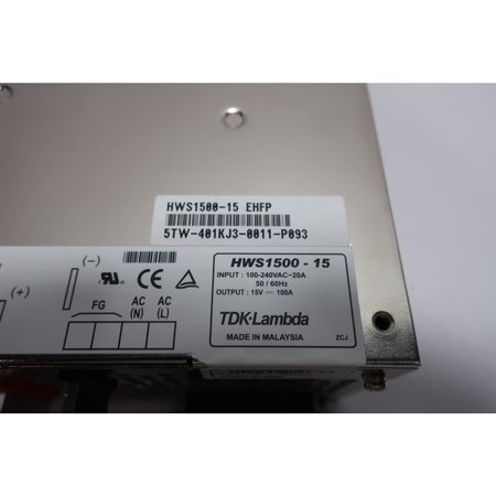 Tdk-Lambda AC to DC Power Supply, 100 to 120V AC, 15V DC, 100A HWS1500-15